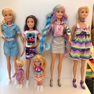 BARBIE FASHION DOLLS BUNDLE SET COMPLETE WITH ACCESSORIES AND CLOTHES